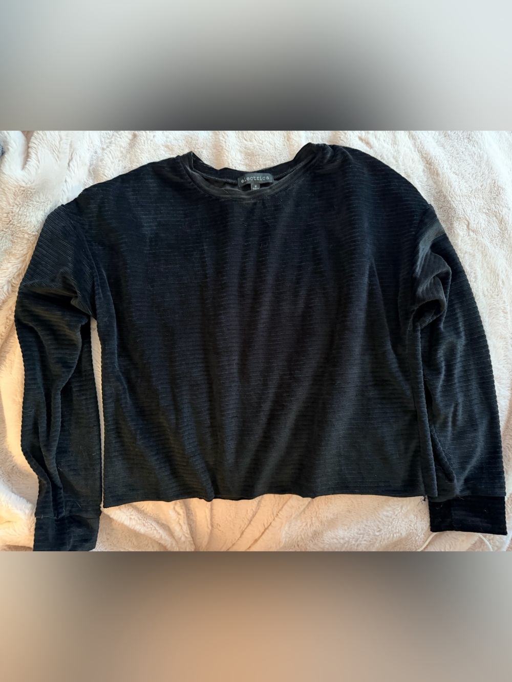 Electrica Long Sleeve ribbed velour top